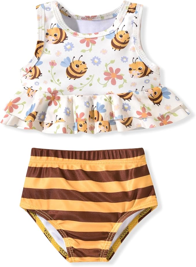 Aalizzwell Toddler Baby Girl Bathing Suit Two Piece Swimsuit Bikini Beach Wear