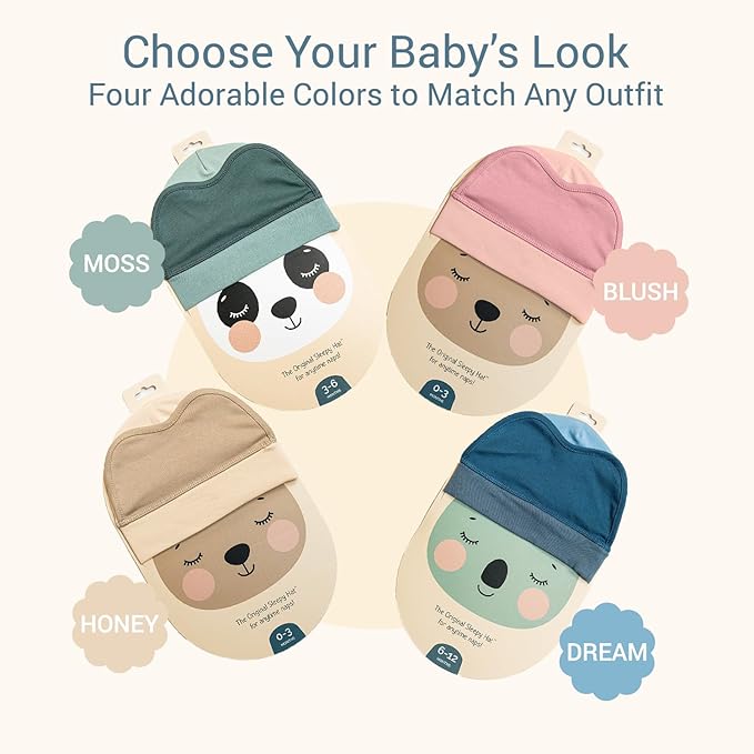 The Original Baby Sleep Mask & Soft Eye Shade – Newborn, Sun Hat & Beanie – Travel & Baby Gifts