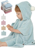 Konny Baby Hooded Towel Plush Thick & Cozy Soft-Touch Absorbent Rayon from Bamboo Cotton Baby Bath Beach Towel, Oeko-TEX, Newborn Boys Girls Toddler (Mint, Large)