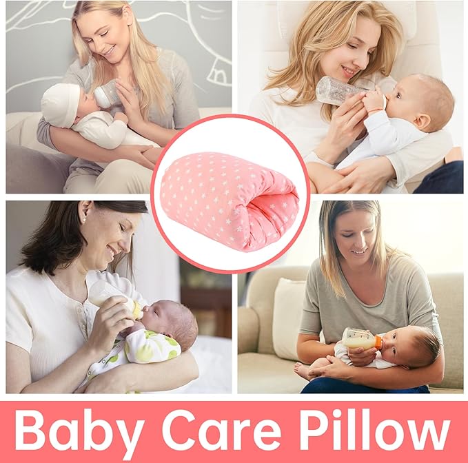 Nursing Arm Pillow with Detachable Magic Tape,Soft Cotton Bottle Nursing Arm Pillows for Newborn,Breastfeeding Pillows for More Support for Mom and Baby,Ergonomic Feeding Pillow