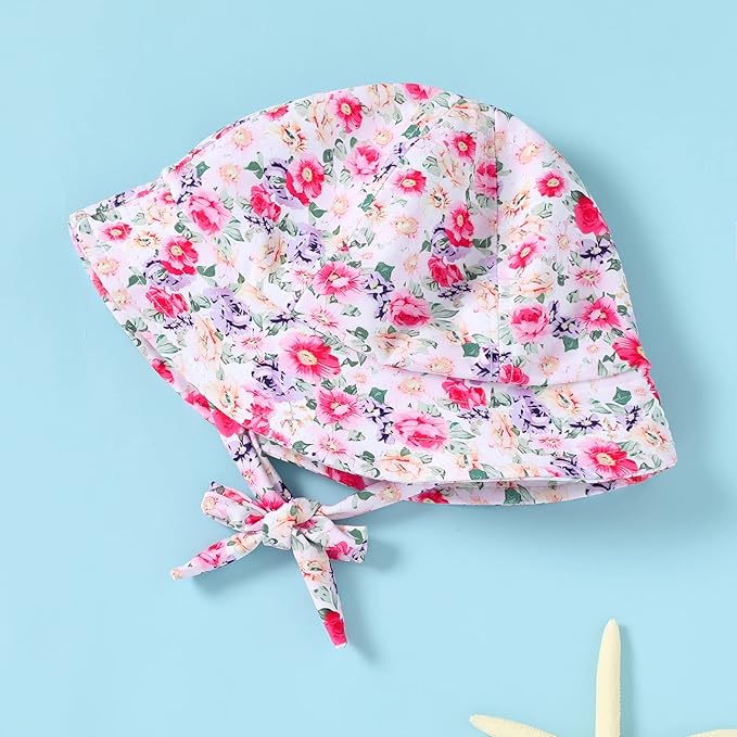 Infant Baby Girl Swimsuit One-Piece Long Sleeve Rash Guard with Hat Set Floral Zipper Bathing Suit Leopard Beach Wear