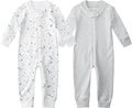 Owlivia Organic Cotton Baby Boy Girl Zip up Sleep 'N Play Pjs, Footless, Long Sleeve