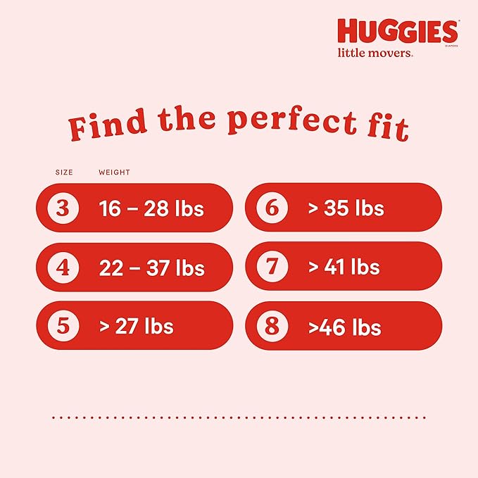 Huggies Size 3 Diapers, Little Movers Baby Diapers, Size 3 (16-28 lbs), 25 Count, Packaging May Vary