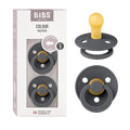 BIBS Pacifiers Colour Collection | Natural Rubber Baby Pacifier | Set of 2 BPA-Free Soothers | Made in Denmark | 0+ Months (Pack of 2) | Iron