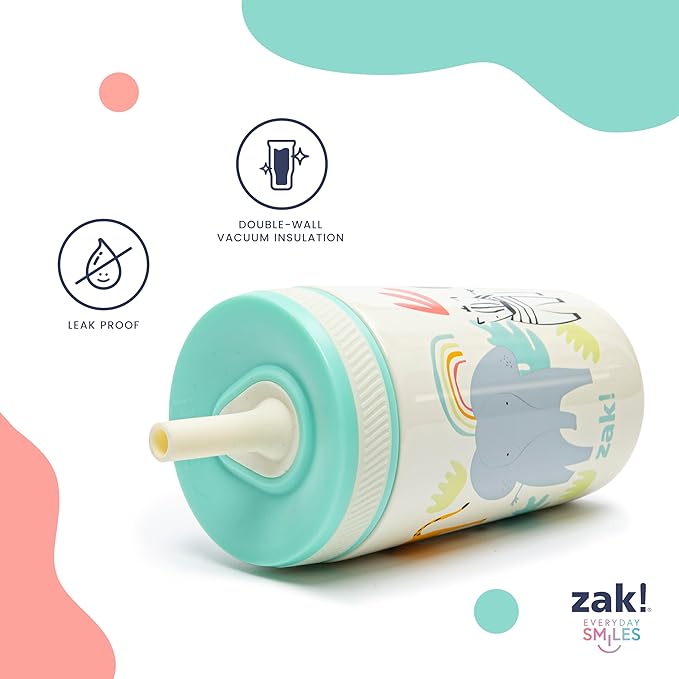 Zak Designs Baby Shark Kelso Tumbler Set, Leak-Proof Screw-On Lid with Straw, Bundle for Kids Includes Plastic and Stainless Steel Cups with Bonus Sipper (3pc Set, Non-BPA)