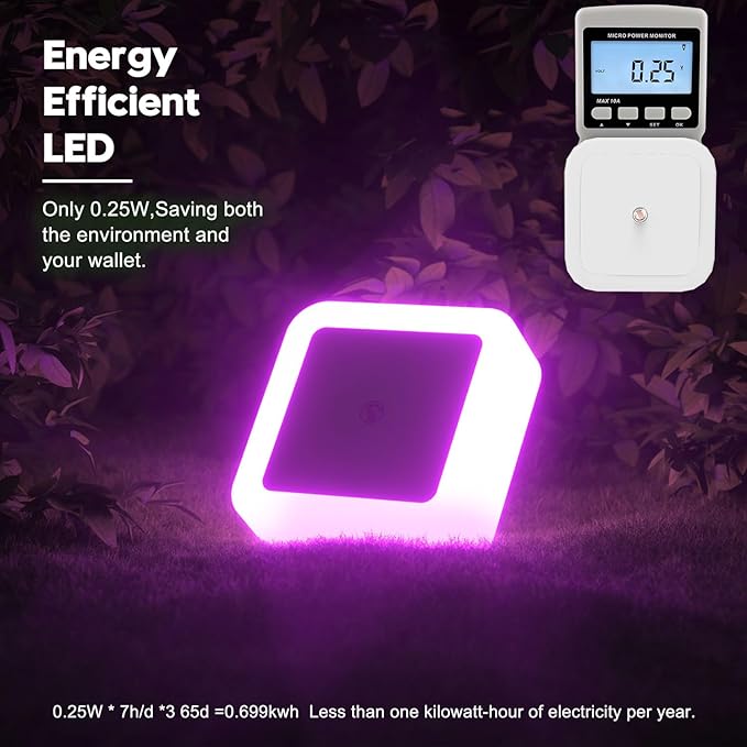 Sujeet Night Light, Night Lights Plug into Wall 4-Pack, Pink Plug in Night Light, Dusk to Dawn Night Lamp Led Night Lights for Bedroom, Bathroom, Hallway