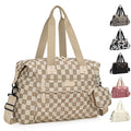 Pritent Diaper Bag Tote - Diaper Baby Bags with Pacifier Case, Shoulder Straps, Stroller Clips, Waterproof Large Mommy Maternity Travel Baby Bag for Mom and Dad, plaid