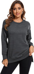 Smallshow Women's Nursing Tops Sweatshirt Long Sleeve Side Split Breastfeeding Shirt