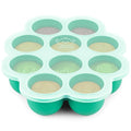 KeaBabies Silicone Food Freezer Trays with Lid, 2oz x 10 Pods Baby Food Storage Containers, Easy Puree Meal Prep, Breast Milk Silicone Freezer Molds, Dishwasher,Microwave Safe,BPA-Free(Alpine Green)
