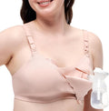 Momcozy 4-in-1 Pumping Bra Hands Free for All-Day Wear, Breast Pump Bra with Cooling Fabric Jelly Strip Support Nursing Bra