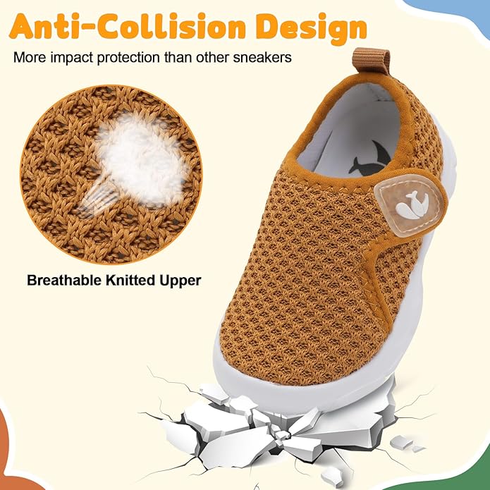 FEETCITY Baby Shoes Boys Girls First Walking Shoes Infant Sneakers Lightweight Slip On Shoe