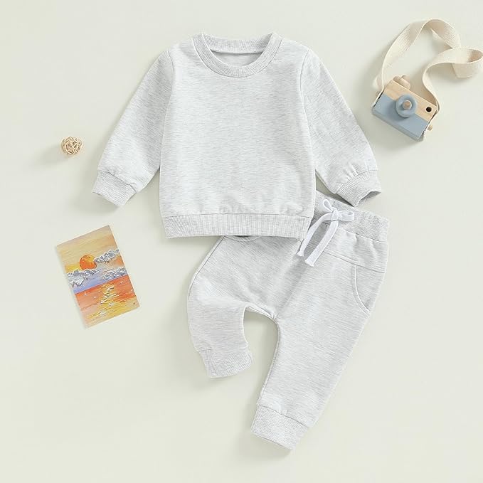 Tiaham Baby Boy Clothes Girl Outfits Fashion Sweatshirt Sweat Pant Kids Toddler Tops Pant Sets