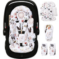 Infant Insert, Enlarged Head Support for Baby, Reversible Newborn Insert with 3 Strap Covers, 2-in-1 Baby Cushion for Stroller, Swing, Bouncer, Rocker - Yellow Cat