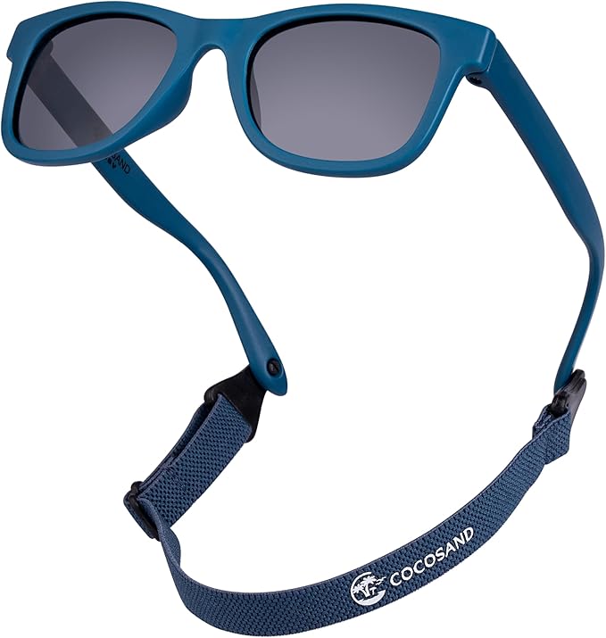 COCOSAND Flexible Baby Sunglasses with Strap Polarized UV Protection for Toddler Infant Newborn Boy Girl Age 0-24 Months