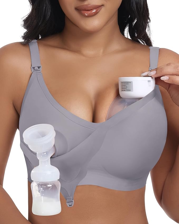 As Fairy Wireless Seamless Pumping Bra Hands Free Nursing Bra Wirefree Comfort Wearable Breast Pump Brass