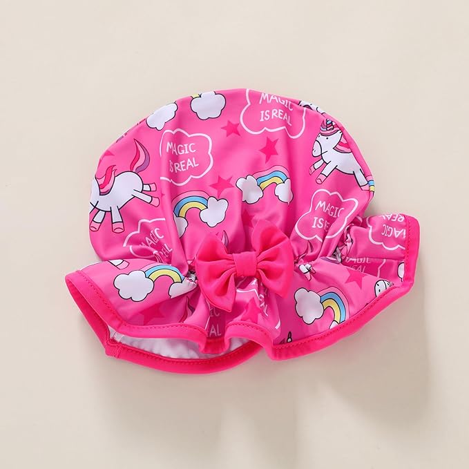 Infant Baby Girl Swimsuit One-Piece Long Sleeve Rash Guard with Hat Set Floral Zipper Bathing Suit Leopard Beach Wear