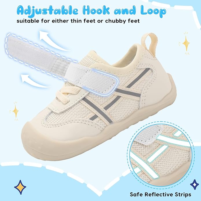 Scurtain Baby Shoes Boy Girl First Walking Shoe Infant Crib Breathable Sneakers Lightweight Barefoot Shoes for Babies