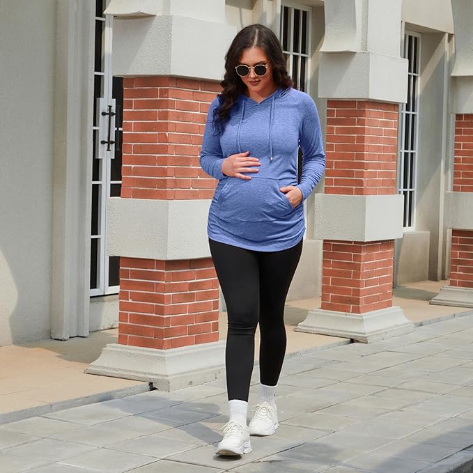 GINKANA Maternity Hoodie Long Sleeves Shirts Casual Maternity Top Pregnancy Sweatshirt Casual Clothes