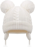 Duoyeree Toddler Winter Hat with Earflap Scarf Hood Thick Warm Kids Skull Cap for Baby Girls Boys
