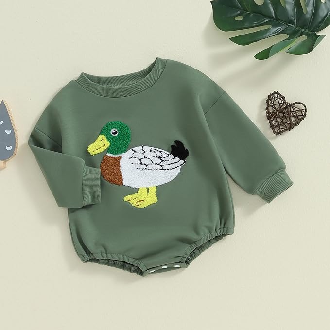 VISGOGO Newborn Infant Baby Boy Girls Oversized Romper Little Dude Sweater Onesie Coming Home Outfit Neutral Clothes