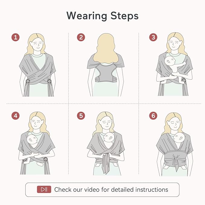 Momcozy Baby Wrap Carrier, Ergonomic Infant Slings for Newborn to Toddler 8-35 lbs, Adjustable Baby Wrap for Adult Fits Sizes XXS-XXL, Easy to Wear Baby Carriers, Starry Sky