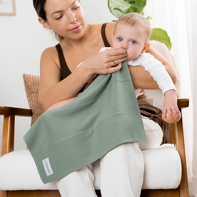 Comfy Cubs Baby Burp Cloths Set (Pack of 6) - Large, 6-Layer, Ultra Absorbent 100% Cotton for Infant Spit-Up, Drool, and Messes - Soft, Gentle, Thoughtful New Born Baby Gifts, Fern