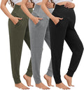 3 Pack Women's Maternity Sweatpants Over The Belly Pregnancy Jogger Pants Stretchy Maternity Pants with Pockets