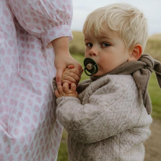 FRIGG Little Viking Natural Rubber Baby Pacifier 2-Pack | Made in Denmark | BPA-Free (Ocean View/Cream, 6-18 Months)