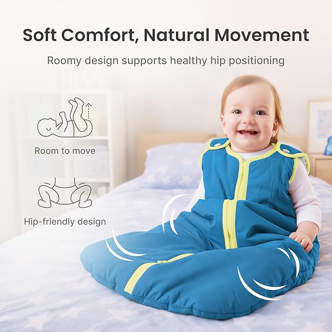 Baby Deedee Sleep Nest Original - Baby Sleep Sack 2.5 TOG 18-36 Months, Winter Sleeping Bag with Soft Cotton & Patented Shoulder Snaps, Wearable Blanket for Boy Girl Infant Toddler, Peacock