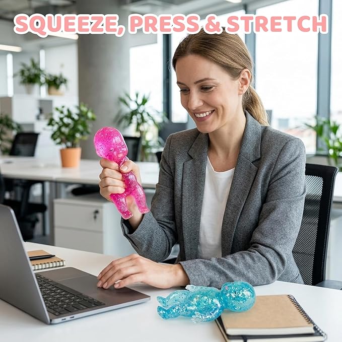 2 PCS Sugar Swabs Babies Squishy, Soft Sensory for Babies, Blue and Pink Squishies Babies for Sensory Play, Mood Relief and Fine Motor Skills Development, Sugar Swabs Babies Squishy Sensory