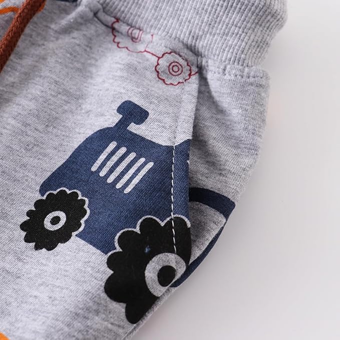 Boys Pants, Toddler 3 Pack Drawstring Elastic Sweatpants Cartoon Active Joggers