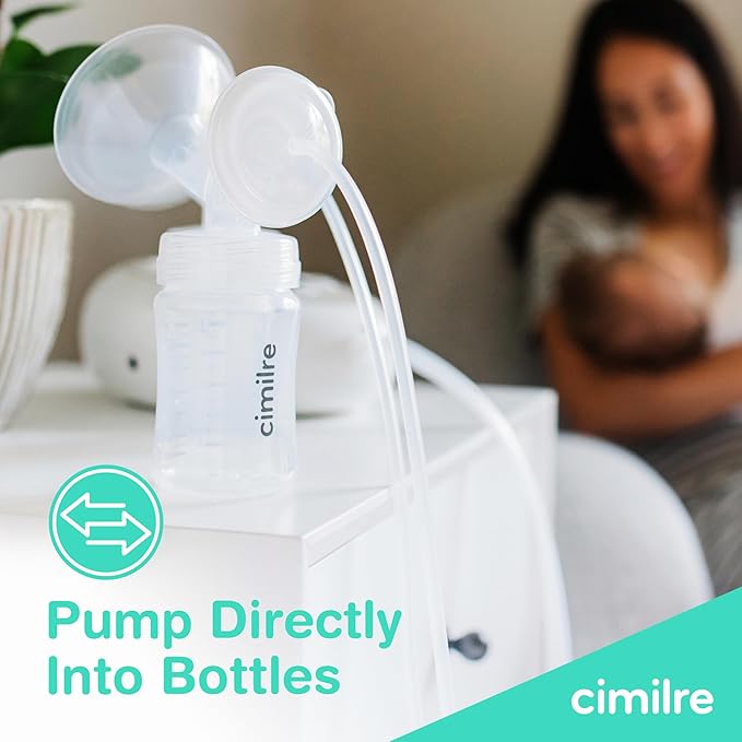 Cimilre 16MM Breast Milk Collection Kit, Double Pumping Breast Milk Collector Kit to Store Breast Milk, Includes Breast Shields, Valves, Backflow Protectors & Bottles