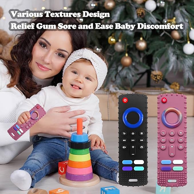 Baby Teething Toys - Silicone Remote Control Shape, Soft Safe Chew Toy for Babies 18+ Months