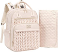Diaper Bag Backpack,Stylish Baby Diaper Bag,Waterproof Travel Diaper Backpacks Baby Bags with Changing Pad,Stroller Straps,Insulated Pockets (Beige)