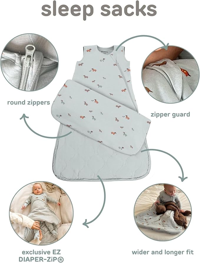 GUNAMUNA günamüna Unisex Baby, Toddler Wearable Blanket, Sleeping Bag Bamboo Rayon, Sleep Sack with Diaper Zipper, 1.0 TOG