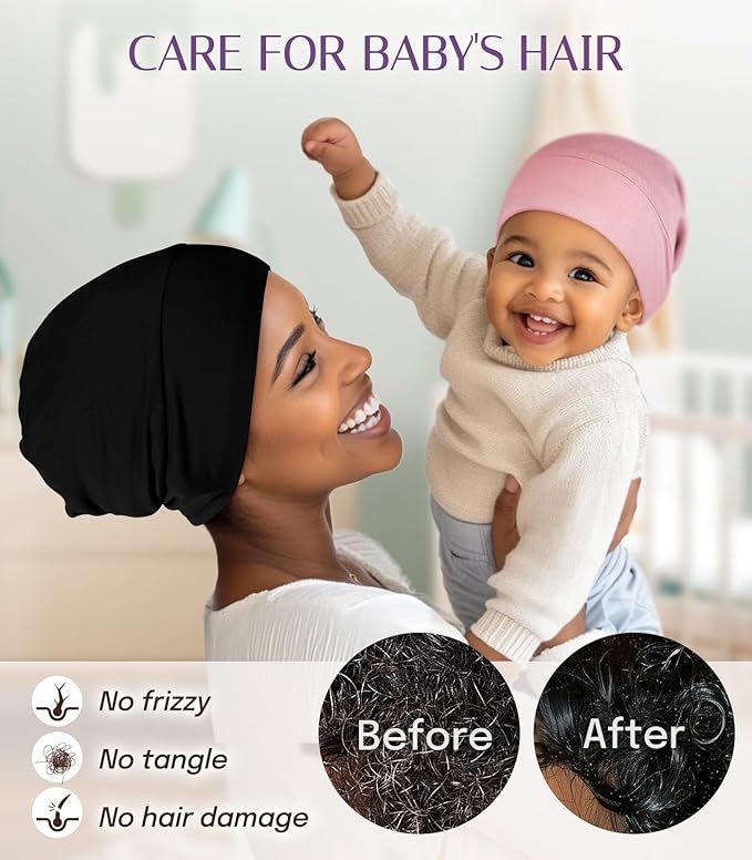 OLESILK Silk Baby Bonnet for 0-6 Months - 100% Mulberry Silk Toddler Hair Bonnet, Adjustable Night Cap for Sleeping