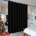 RYB HOME Extra Wide Curtains for Divider Room Separation Soundproof Temporary Door Curtains for Bedroom Closet Office Home Theatre Garage Living Room Privacy Drop Cloth, W 180 x L 84 inches, Black