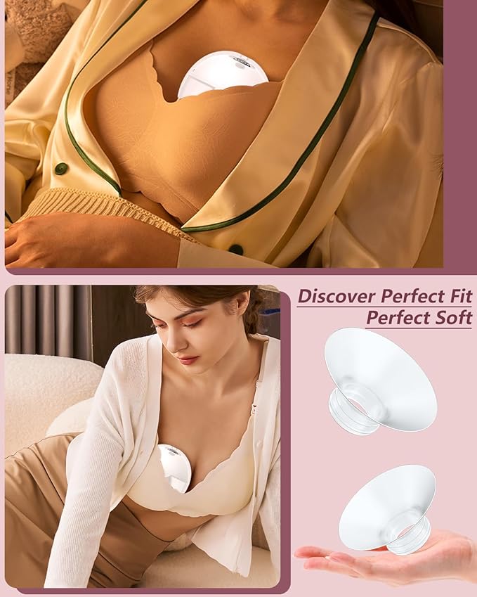 4PC Flange Insert 14mm Compatible with Momcozy M5/M6/M9/S12 Pro/V1 Pro/V1 Pro Breast Pump, Fit for Eufy/Elvie/Medela/Spectra/Lansinoh/NCVI/Lansinoh/TSRETE with 24mm Flange/Shield Breast Pump