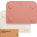 KeaBabies 2-Pack Silicone Placemats for Toddlers - 12x9 Non Slip Suction Baby Silicone Placemat for Kids Eating, Easy to Clean, Busy Travel Baby Mat for Dining Table, Food Grade/BPA-Free (Roseate)