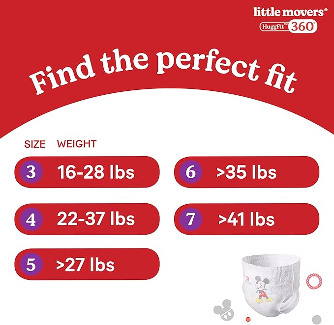 Huggies Size 5 Baby Diapers, Little Movers HuggFit 360° Baby Diapers with 360° Waistband, Size 5 (27+ lbs), 56 Count, Packaging May Vary