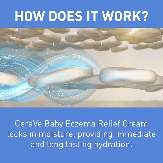 CeraVe Baby Eczema Relief Cream, 1% Colloidal Oatmeal Cream With Vitamin E & Ceramides, Soothes & Calms Itchy Skin, Developed With Pediatric Dermatologist, Fragrance Free, 5oz