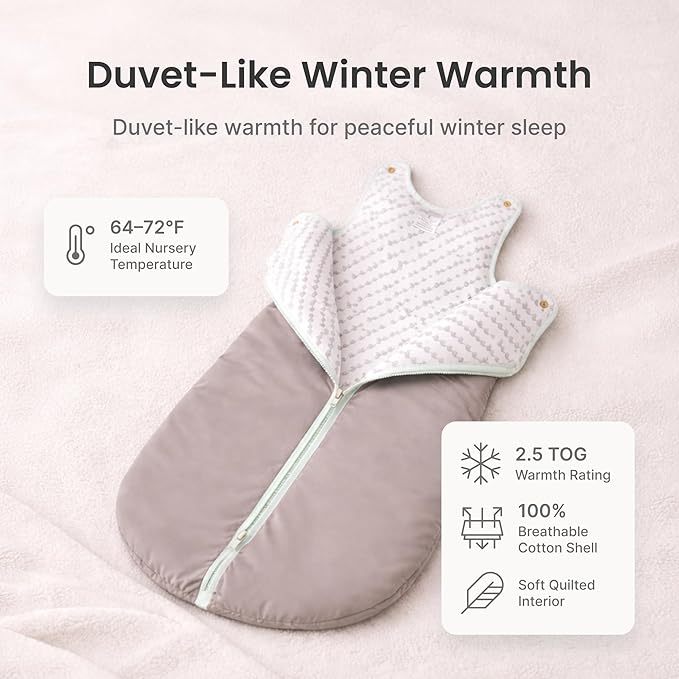 baby deedee Sleep Nest Sleeping Sack, Warm Baby Sleeping Bag fits Toddler and Infants, Gray Lagoon, Large (18-36 Month), 1 Count