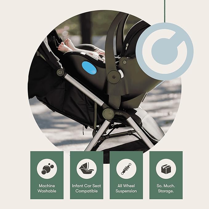 Colugo The One Stroller - Lightweight Easy Fold Compact Toddler and Baby Stroller for Travel, Large Storage Basket, One Hand Fold, Includes Raincover, Bumper Bar, Cupholder (Ponderosa Pine)