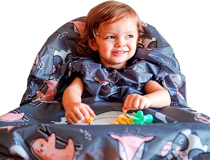 grabease Allover Waterproof Bib for Self-Feeding Infants and Toddlers, Machine Washable, Ages 6-24 Months