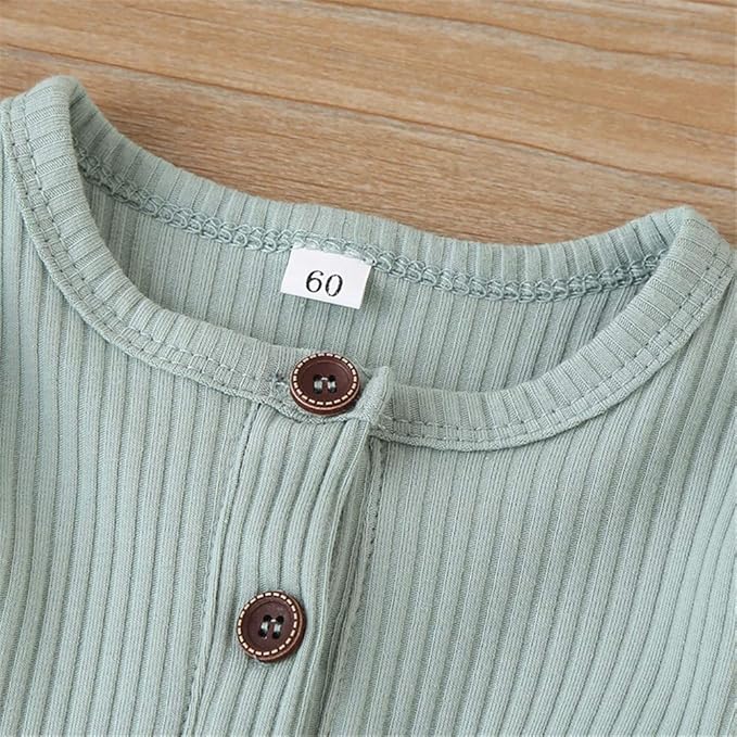 Kuriozud Newborn Infant Unisex Baby Boy Girl Clothes Button Romper Jumpsuit Basic One Piece Outfits