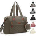 Pritent Diaper Bag Tote, Diaper Baby Bags with Pacifier Case, Shoulder Straps, Stroller Clips, Waterproof Large Mommy Bag Maternity Bag Travel Baby Bag for Mom and Dad, khaki
