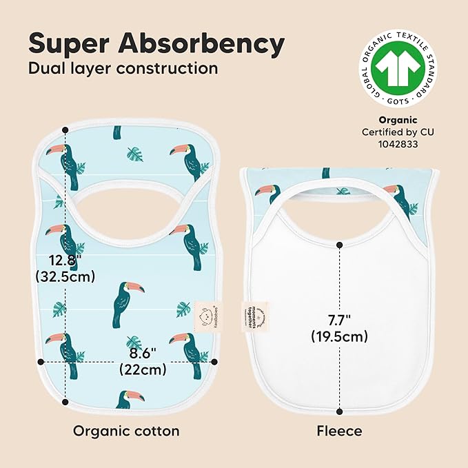 8-Pack Baby Bibs for Boys, Girls - Pullover Bibs for Drooling Teething Baby Girl & Boy Toddler, Newborn, Soft & Absorbent, Cute Colors, Large Torso Coverage Keep Infant Clean & Dry (Wildscape)