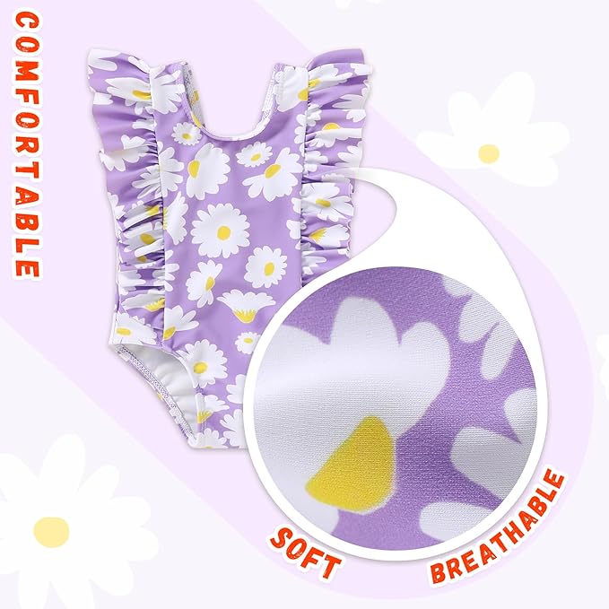 Newborn Baby Girl Ruffle Swimsuit Infant Toddler One Piece Floral Bikini Beach Bathing Swimwear Set