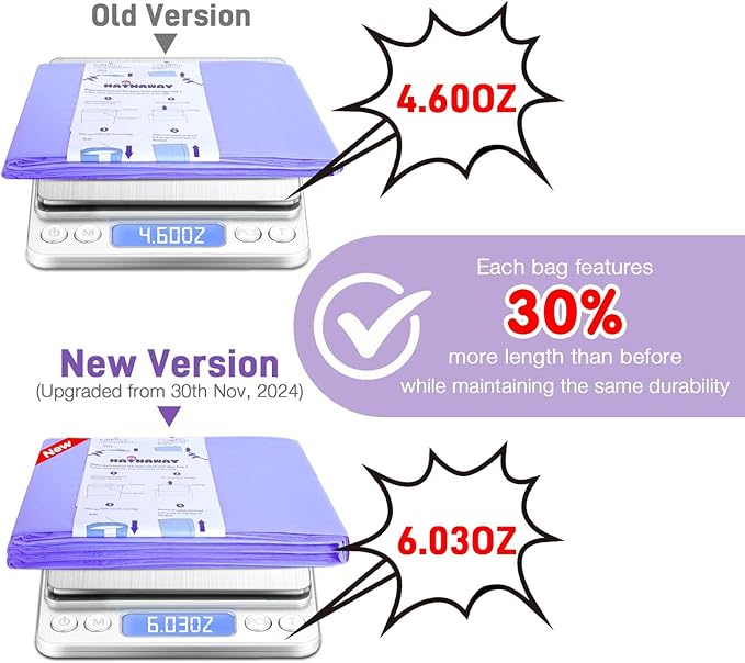 Diaper Pail Refill Bags Compatible With Dekor Classic Diaper Pail, Extra 30% Length, Lavender Scent, 10 Pack