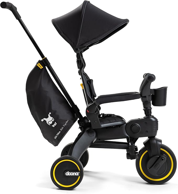 Doona Liki Trike, Midnight Edition - 5-in-1 Compact, Foldable Tricycle - Suitable for Toddlers 10 to 36 Months